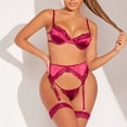 thumbnail image 1 of LSLJS Lace Sace Split Sexy Underwear 4-Piece Underwear Set (With Underwire), Lingerie Sets, 1 of 5