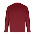 thumbnail image 4 of Men's Long Sleeve Pullover Shirts Men's Fleece Crewneck Sweatshirt Color Block Patchwork Athletic Pullover Shirts Lightweight Casual Thermal Loose Fit Soft Basic Sweatshirts Winter Warm Tops, 4 of 4