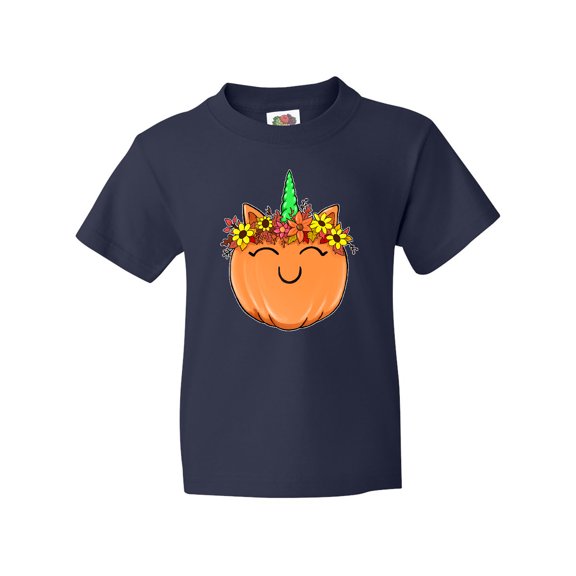 Inktastic Pumpkin Unicorn for Halloween and Thanksgiving Youth T-Shirt