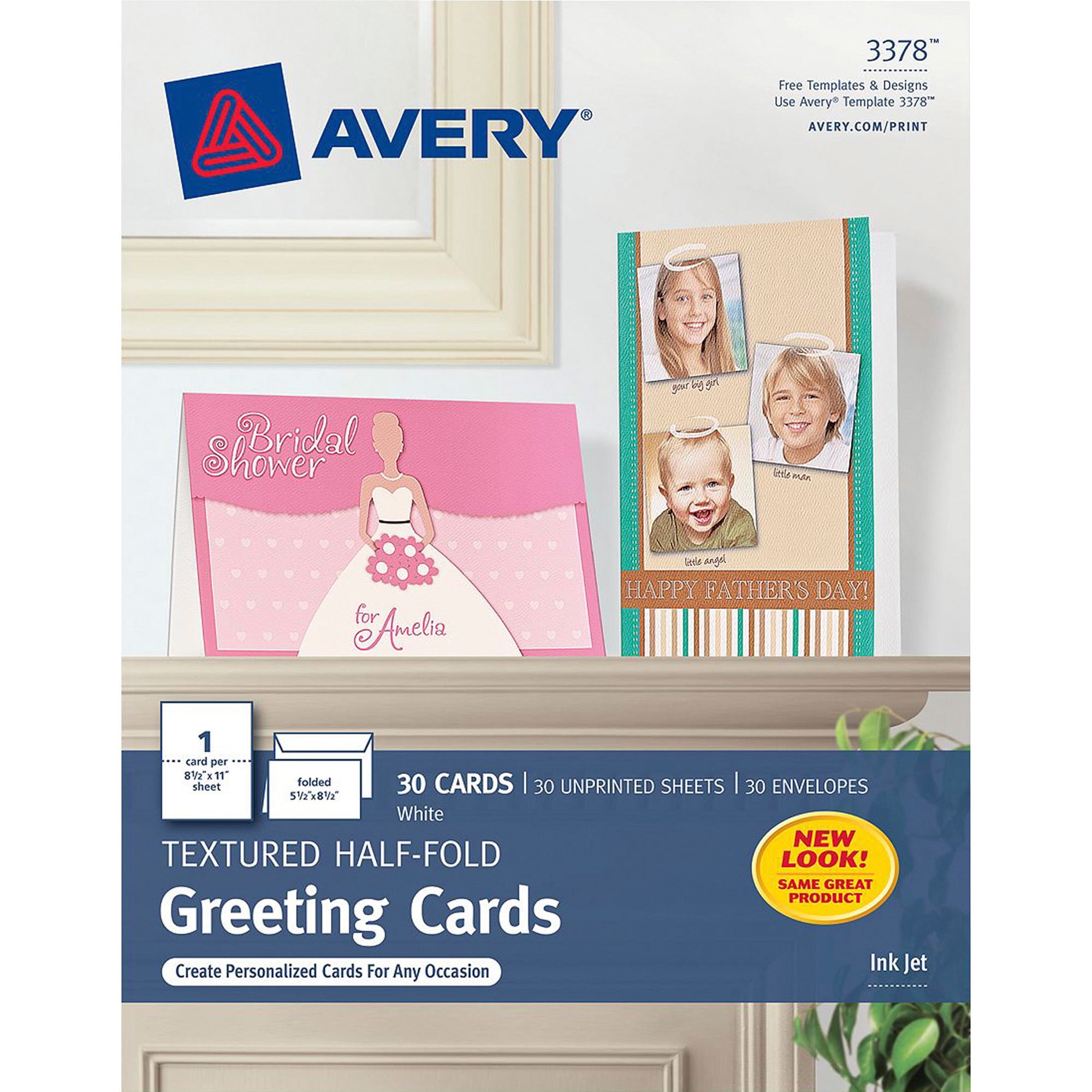 Avery Textured Half-Fold Greeting Cards for Inkjet Printers Regarding Half Fold Card Template