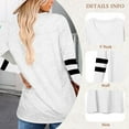 thumbnail image 3 of TEMOFON Long Sleeve Shirts for Women Tops Fall Clothes V Neck Sweatshirts Color Block Tunic Tops Pullover White T Shirt Dressy Blouses Casual Tops, 3 of 8
