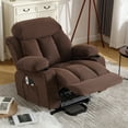 thumbnail image 4 of SEGMART Electric Power Lift Recliner Chair, Heavy Duty Classic Fabric Sofa Chair for Elderly, Ergonomic Lounge Single Sofa with Plush Extended Arms and Remote Control, 4 Positions,Brown, 4 of 9