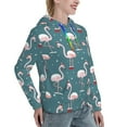 thumbnail image 6 of Daiia Flamingo Pattern Women's Fashion Hoodies & Sweatshirts with Kangaroo Pocket Hooded Sweatshirt with Eye-catching Drawstrings-Medium, 6 of 7