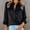 Black, variant on Women Loose Casual Long Sleeve Solid Turn Down Collar Casual Blouse T-shirt Tops
