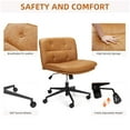 thumbnail image 4 of Kojooin Silla de Oficina Moderna de Cuero de PU sin Brazos, Ajustable en Altura, con Ruedas, Tamaño Estándar para Oficina, Juegos, Comedor, 4 of 6