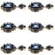 thumbnail image 4 of 3 pares de pendientes colgantes de diamantes y esmeralda, estilo retro, de aleación, con decoración para las orejas, color azul, 4 of 14