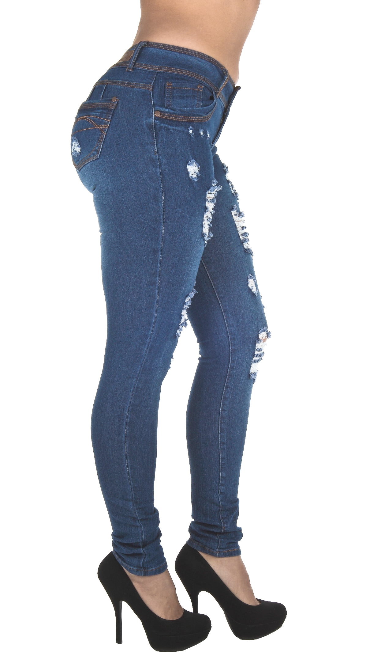Ankle Jeans Distressed Rip Premium Butt Lift Skinny Jeans 