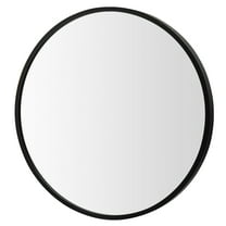 Costway 16''Round Wall Mounted Bathroom Mirror Aluminum Alloy Frame Decor Mirror Black