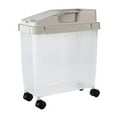 thumbnail image 1 of Wmqpnns New Trending Large Airtight 20Lb Rice Container Food Storage Cereal Container Pet Dog Food Container with Wheels + Measuring Cup Flour Grain Container for Household, 1 of 9