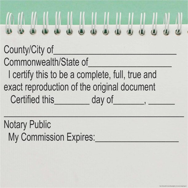 Notary Public Slim Pre Inked Certified Copy Stamp Notary Certified Copy Compactable And 9127