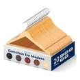 thumbnail image 1 of Ganchos de Madera Premium Serenelife, Ahorradores de Espacio, Resistentes, con Gancho Metálico Giratorio de 360°, para Abrigos, Pantalones y Vestidos, Natural, Pack 20, 1 of 7