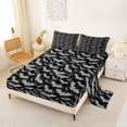 thumbnail image 2 of Homewish Halloween Bat Print Queen Sheets for Kids Boys girls, Gothic Spooky Animal Queen Sheet Sets, 4pcs, 1 Flat Sheet, 1 Fitted Sheet and 2 Pillowcases, 2 of 5