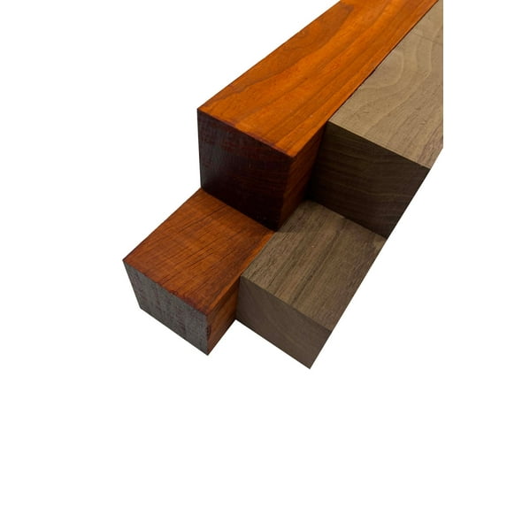 Turning Blanks Combo 2" x 2" (4 Piece ) - Padauk , Black Walnut | Turning Wood