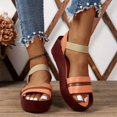 thumbnail image 1 of Sandalias náuticas con plataforma para mujer, zapatos de piel sintética con correa elástica en el tobillo y puntera abierta, cómodas sandalias sin cordones, 1 of 4
