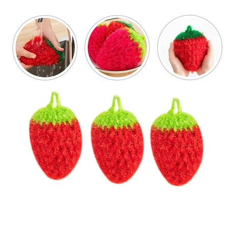 KALLORY 3Pcs Red Dish Towels for Oil Removal and Kitchen Cleaning Polyester Towels