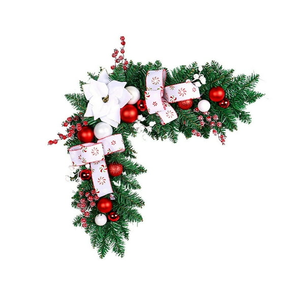 TopLLC Christmas Garlands, Christmas Tree Ornaments, Christmas Decorations Christmas Door Corner Rattan Decoration Christmas Wreath Display Window Pendant Family Lintel Scene Layout door holder