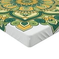 thumbnail image 2 of Ambesonne Eastern Fitted Sheet, Dahlia Petals, Full Size, Fern Green Apricot, 2 of 3