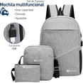 thumbnail image 2 of Mochila Antirrobo de 3 piezas, Bluelander con Puerto USB y Puerto para Audífonos, Gris, 2 of 6