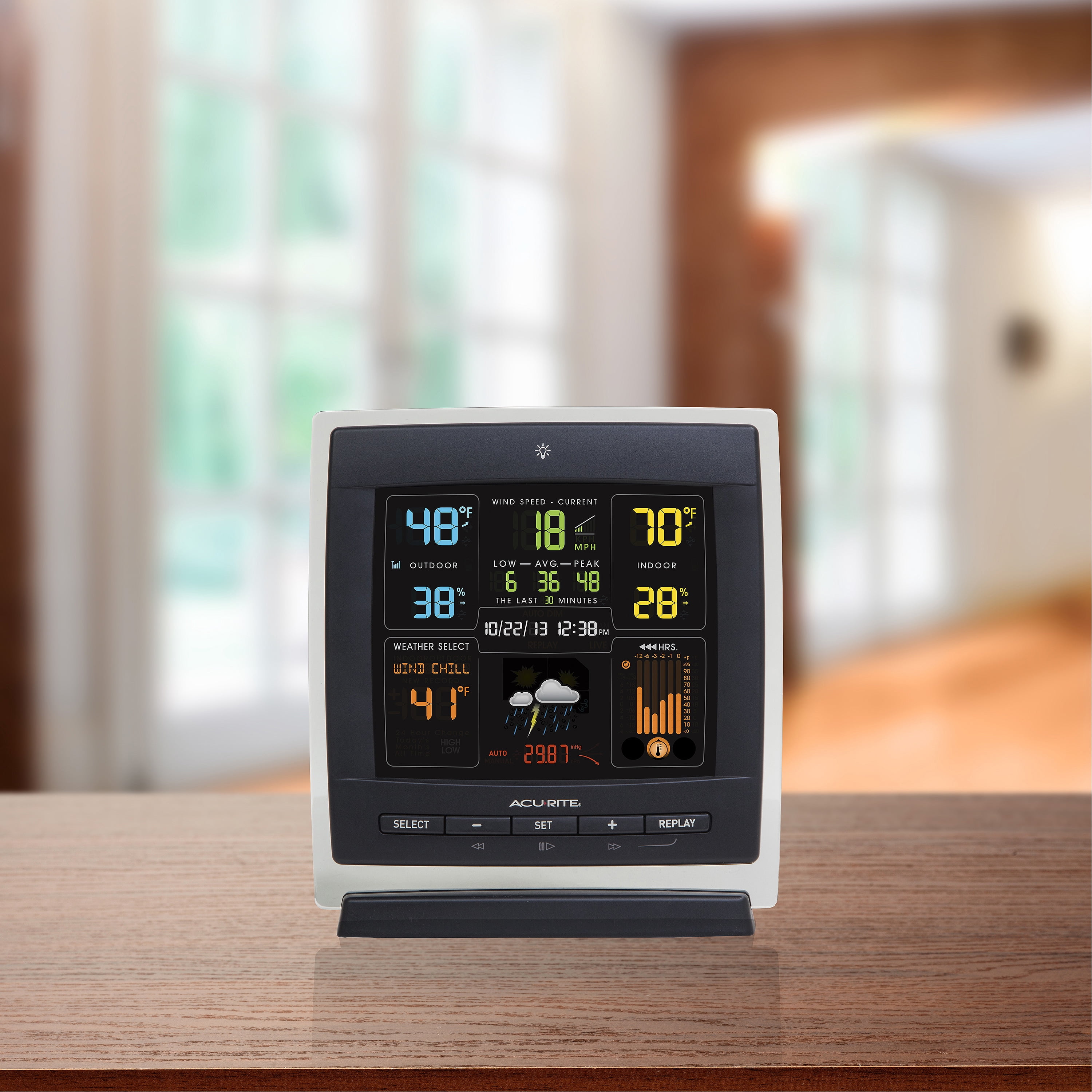 AcuRite Notos® (3-in-1) Weather Station with Reverse Color Display (Dark Theme) (00622MCB)