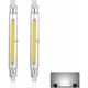 thumbnail image 1 of Bombilla LED R7S de 118 mm, 40 W, luz blanca fría de 6000 K, 2000 lm, regulable, lineal de 360 grados, bombilla LED COB delgada R7S de 40 W y 118 mm para aplique de pared o lámpara de pie Ternel, 1 of 5