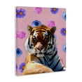 thumbnail image 3 of Stupell Industries Floral Safari Tiger Animals Painting Wrapped Canvas Canvas Art Print Wall Art, 30 x 40, 3 of 7