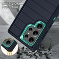 thumbnail image 7 of ShellTech Stand Case for Samsung Galaxy S24 Ultra,Shockproof 3-Layer Protection Case Military Grade Protective Kickstand Back Cover for Galaxy S24 Ultra,Navy+Mint, 7 of 7