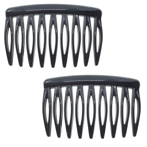 Camila Paris Cp2948 Peine lateral para el cabello francés Peines pequeños redondeados negros con torcedura francesa Pinzas para el cabello decorativas de sujeción fuerte para mujeres Moño moño Up-Do S