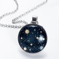 thumbnail image 2 of Gemini Constellation Glass Design Circle Pendant Necklace - Elegant Jewelry Piece, 2 of 5