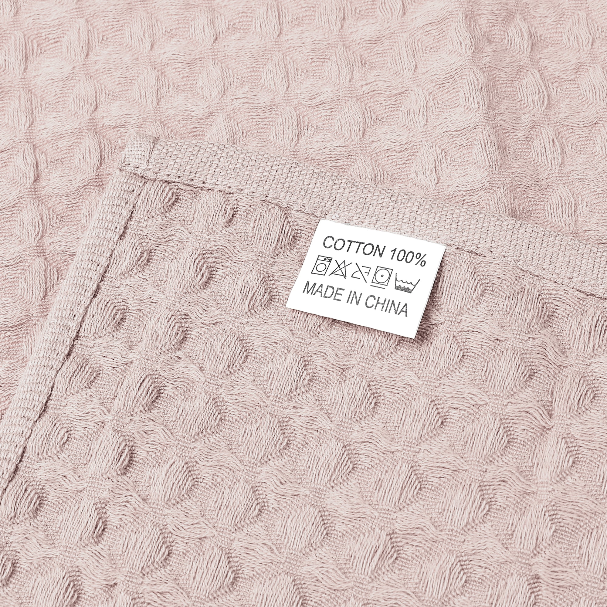 Unique Bargains Cotton Highly Absorbent Hand Towels 14 x 32 Inches for Bathroom Kitchen Pink 4pk