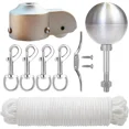 thumbnail image 2 of Durable Flag Pole Parts Set with Cast Aluminum Pulley & UV Resistant Rope, 2 of 5
