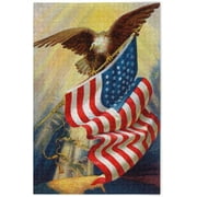 Wellsay Jigsaw Puzzles for Adults 500 Pieces American Flag Pride Bald Eagle Puzzle Buffalo Games