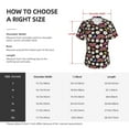 thumbnail image 4 of Uemuo Rainbow Flowers Printed Women's Classic V-Neck T-Shirt - Soft, Breathable, Moisture-Wicking, Perfect for Casual, Office, Travel, and Everyday Wear-XX-Large, 4 of 5