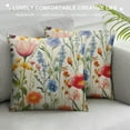 thumbnail image 3 of Nawypu  Wildflowers Throw Pillow Cover Colorful Watercolor Flowers Poppy Cornflower and Chamomile Fabric for Couch Bed Sofa Car Waist Cushion Cover Pillow Case, 3 of 5