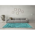 thumbnail image 3 of Ahgly Company Indoor Square Abstract Light Blue Modern Area Rugs, 4' Square, 3 of 4
