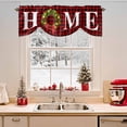 thumbnail image 2 of HOME Christmas Wreath Tie Up Valances Curtain, Bow Vintage Red Black Check Adjustable Rod Pocket Short Window Treatment Tie Up Curtains Valances for Kitchen Living Room Bathroom 54x18 Inches, 2 of 9
