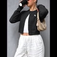 thumbnail image 4 of Cárdigan de Cuello Redondo con Botones para Mujer, Suéter de Punto de Larga, Ropa de Abrigo Negro M, 4 of 8