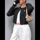 thumbnail image 4 of Cárdigan de Cuello Redondo con Botones para Mujer, Suéter de Punto de Larga, Ropa de Abrigo Negro L, 4 of 8