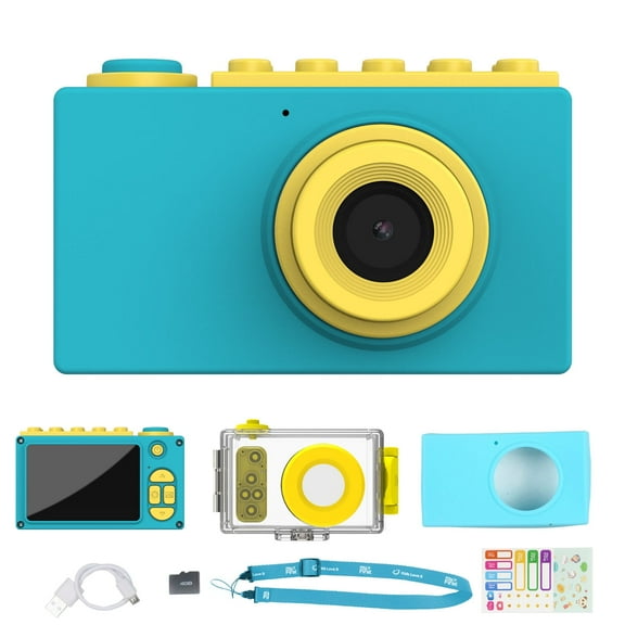 myFirst Camera 2 (Blue) Kids Action Camera with IPX8 Waterproof & Shockproof Case, 1080p Video 8MP Photo, Tripod Mount, Gift for Boy Ages 3-12