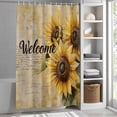 thumbnail image 3 of Sunflower Leaves Welcome Fabric Shower Curtain Vintage Brown Washable Shower Curtains for Bathroom, Waterproof Bath Curtain with Hooks Home Decor 36x72in, 3 of 8