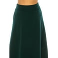 thumbnail image 5 of Women's Casual Solid High Waisted Flare A-line Long Skirt with Elastic Waistband, 5 of 6