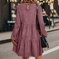 thumbnail image 4 of Ayolanni Corduroy Women's Dresses Winter Pink Tunic Long Sleeve Loose Solid Casual Dresses Dresses for Girls, 4 of 7