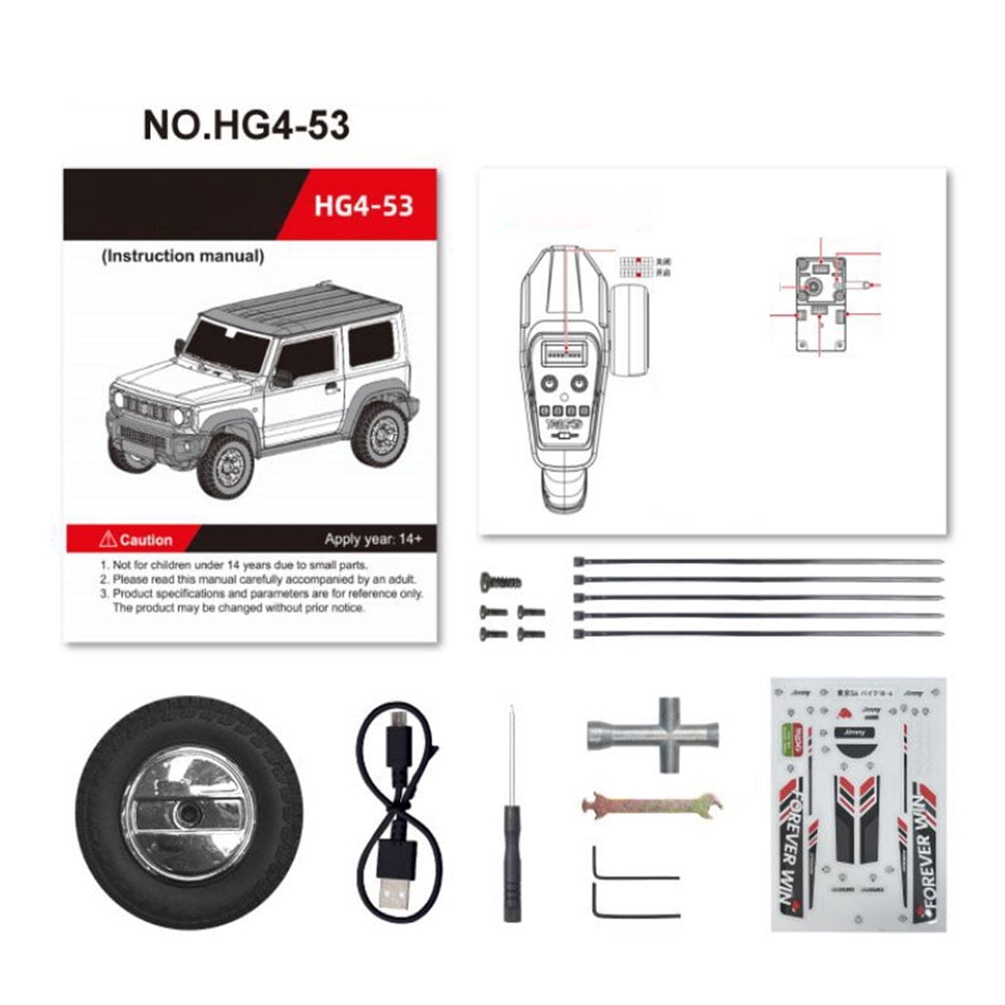 1/16 Scale 2.4GHz 4WD RC Off-Road Car HG4-53 with Smoke Generator & Sound Ready to Run Electric Climbing Vehicle（Green）