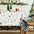 thumbnail image 3 of Christmas Tablecloth 60×104 Inch Rectangular, Christmas Trees Buffalo Plaid Black Washable Table Cover for Party Picnic Dinner Decor, 3 of 6