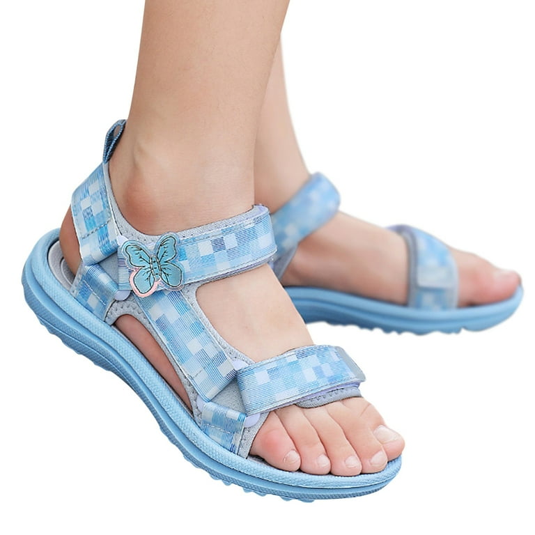 Cathalem Princess Shoes for Little Girls Girls Classic Summer Sandal  Comfort Toddler, Little Kid, Big Kid(Blue,31)