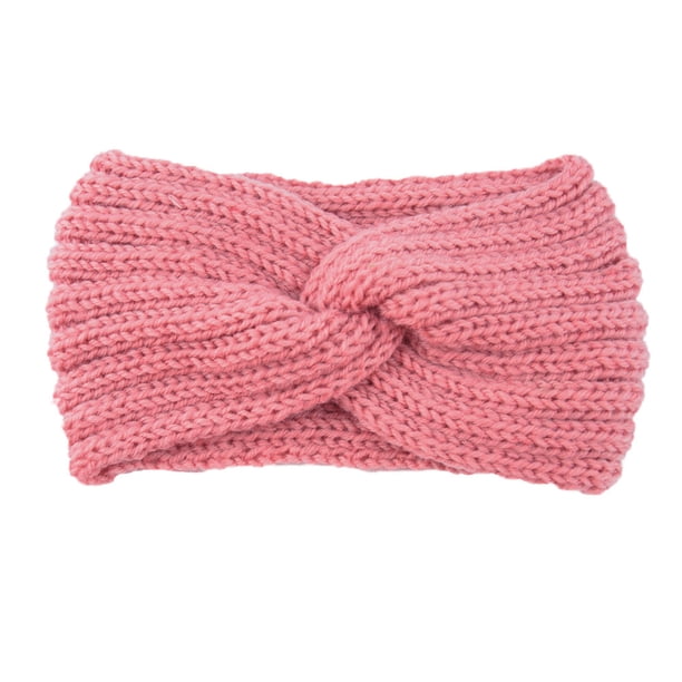 Jumpingount Diadema de ganchillo, banda para la cabeza, banda para el sudor ancha transpirable, diadema elástica suave, diadema deportiva para Accesorio para el cabello Piel rosa
