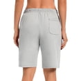 thumbnail image 4 of Tauxra Womens Bermuda Shorts Lounge Athletic Shorts Loose Running Shorts Casual Long Yoga Shorts with Pockets Gray XL, 4 of 7