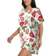 thumbnail image 2 of Rateoe Strawberry1 Pattern Women's Short-Sleeved Pajama Set - 2 Piece Soft and Lightweight Sleepwear Set-4X-Large, 2 of 7