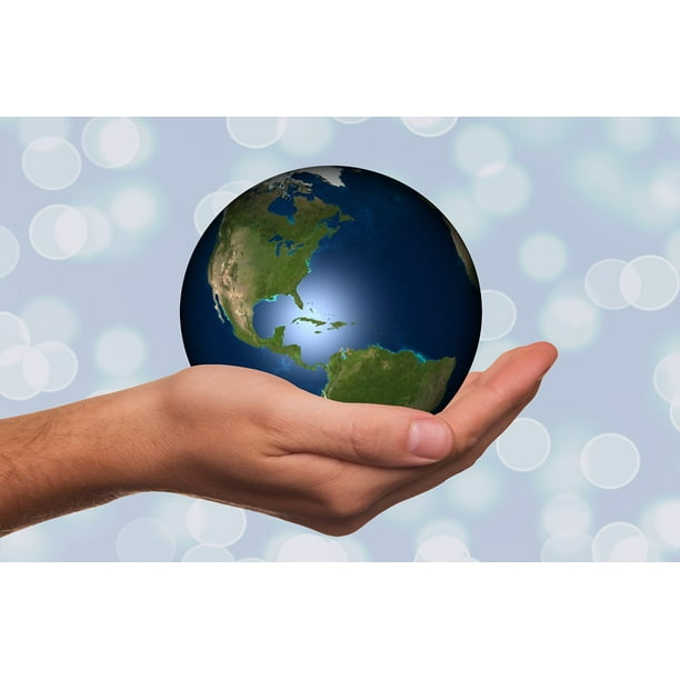 Peel N Stick Poster Of Globe Earth Continents America Hand Keep Usa Poster 24x16 Adhesive Sticker Poster Print Walmart Com Walmart Com