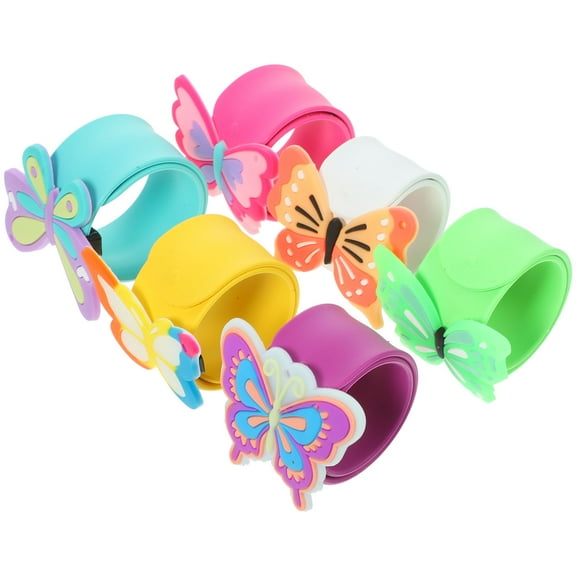 IBASETOY 6pcs Decorative Slap Bracelets For Kids Silicone Assorted Favor
