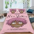 thumbnail image 2 of Cartoon 3 Piece Bedding Set Neo Yokio Comforter Set Cute Duvet Cover Sets Super Soft Girls Bedding Set Kids Bedroom Gifts,1 Duvet Cover with 2 Pillowcases Full, 2 of 6